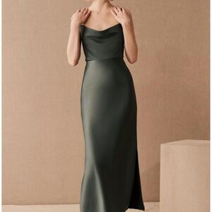 BHLDN Cali Satin Cowl-Neck Midi Slip Dress - size 4